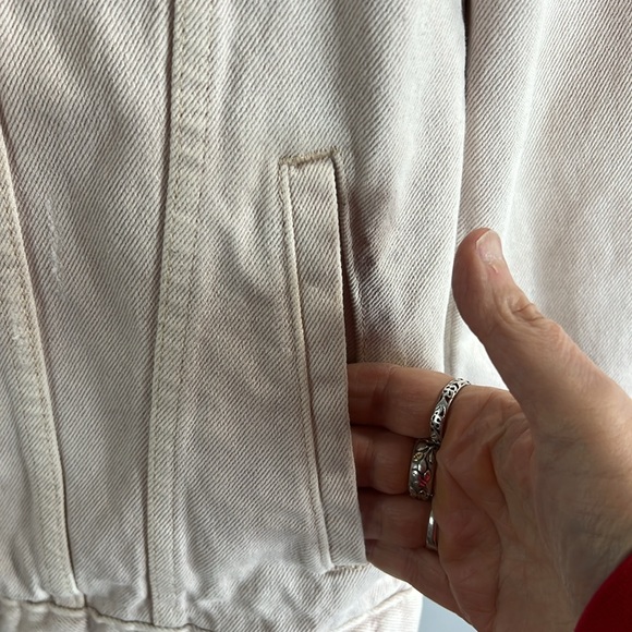 & Denim Light Pink Denim Jacket Size 6 With Light Distressing - Picture 3 of 10